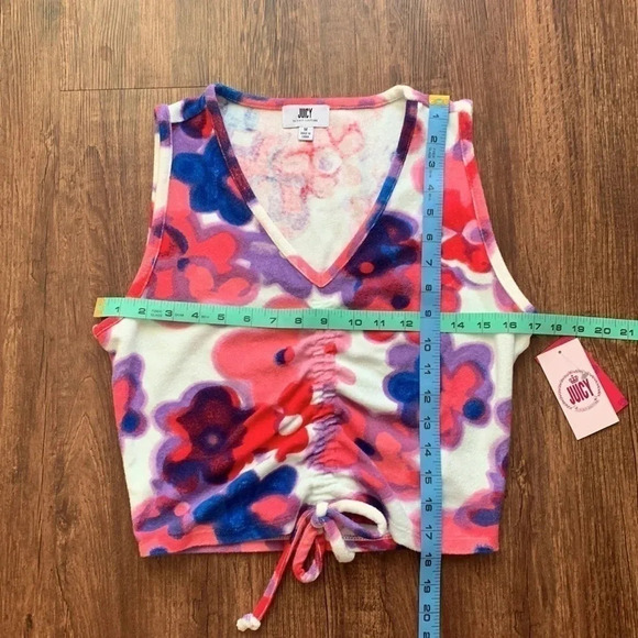Juicy Couture Terry Towel Ruched Top & Shorts Set Size Medium New - Picture 11 of 12